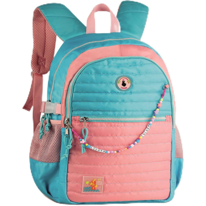 Clio Style x Luluca, mochila escolar de gran capacidad con cadena de cuentas, LU2096VD
