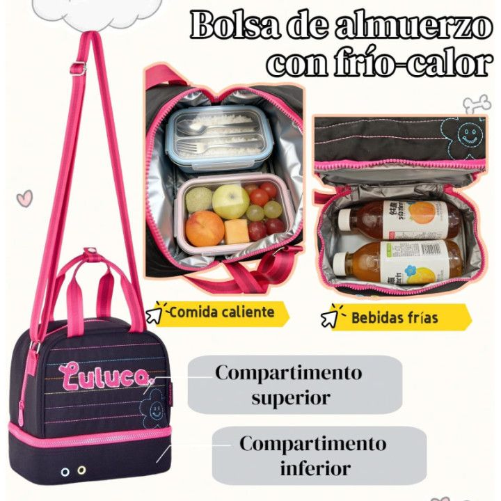 Clio Style, bolsa térmica de almuerzo con dos compartimentos, LU24613PT