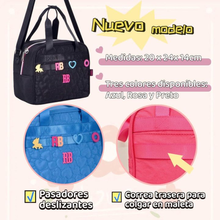 Clio Style, bolsa térmica de almuerzo con corazones, rosa, RB24541RS