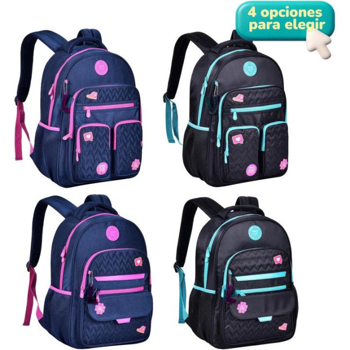 Clio Style, mochila escolar de gran capacidad, azul 1, LU24089AZ