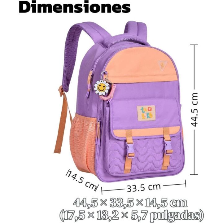 Clio Style x Luluca, mochila escolar de gran capacidad, rosa 2, LU24074RS
