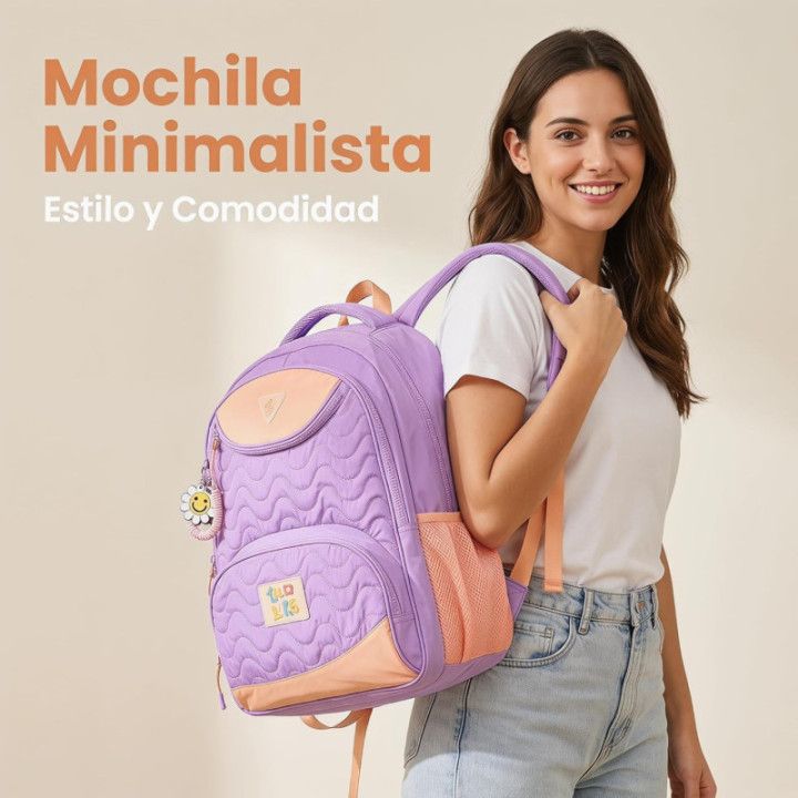 Clio Style x Luluca, mochila escolar de gran capacidad, LU24073RS