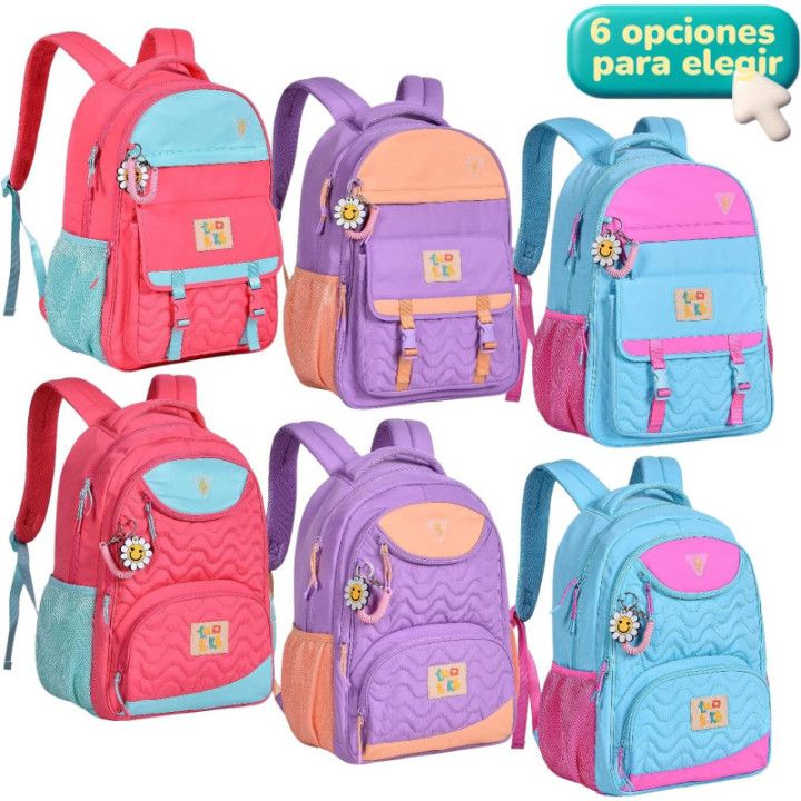 Clio Style x Luluca, mochila escolar de gran capacidad, lila 1, LU24073LL