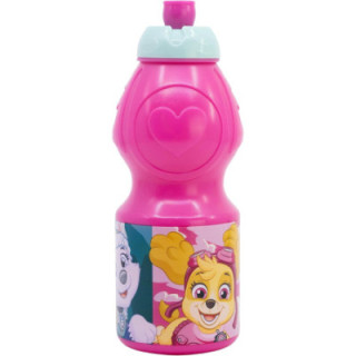 Stor botella infantil Patrulla Canina de 400 ml, plástico con tapón antigoteo