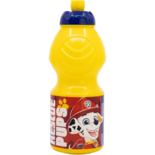 Stor botella infantil Patrulla Canina de 400 ml, plástico con tapón antigoteo