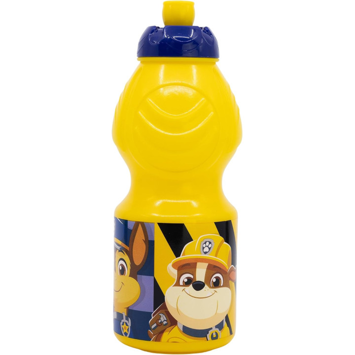 Stor botella infantil Patrulla Canina de 400 ml, plástico con tapón antigoteo