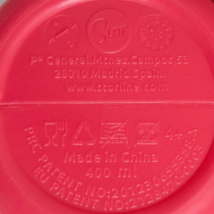 Stor botella infantil Stitch de 400 ml, plástico con tapón antigoteo