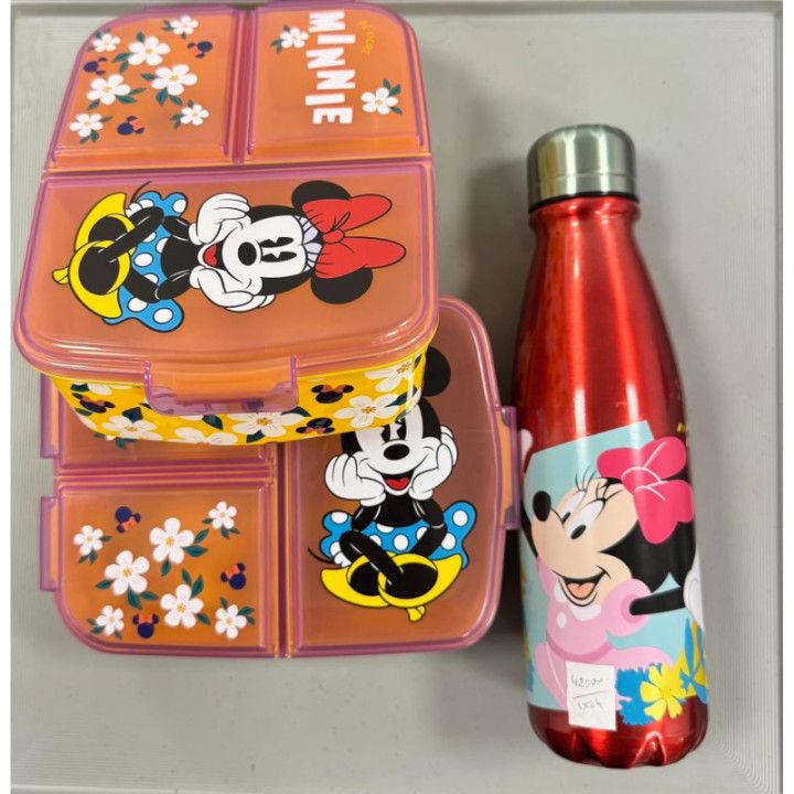 Stor fiambrera infantil Minnie Mouse, 3 compartimentos y 2156 ml