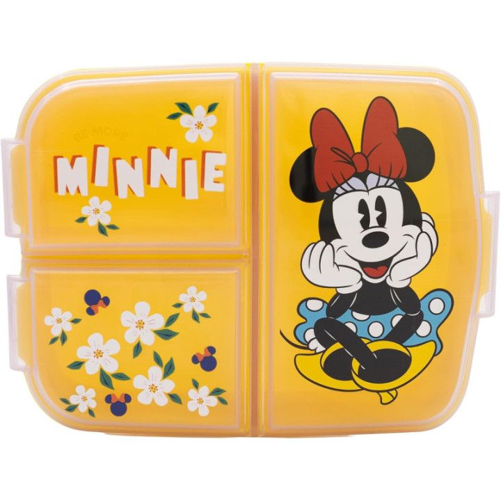 Stor fiambrera infantil Minnie Mouse, 3 compartimentos y 2156 ml