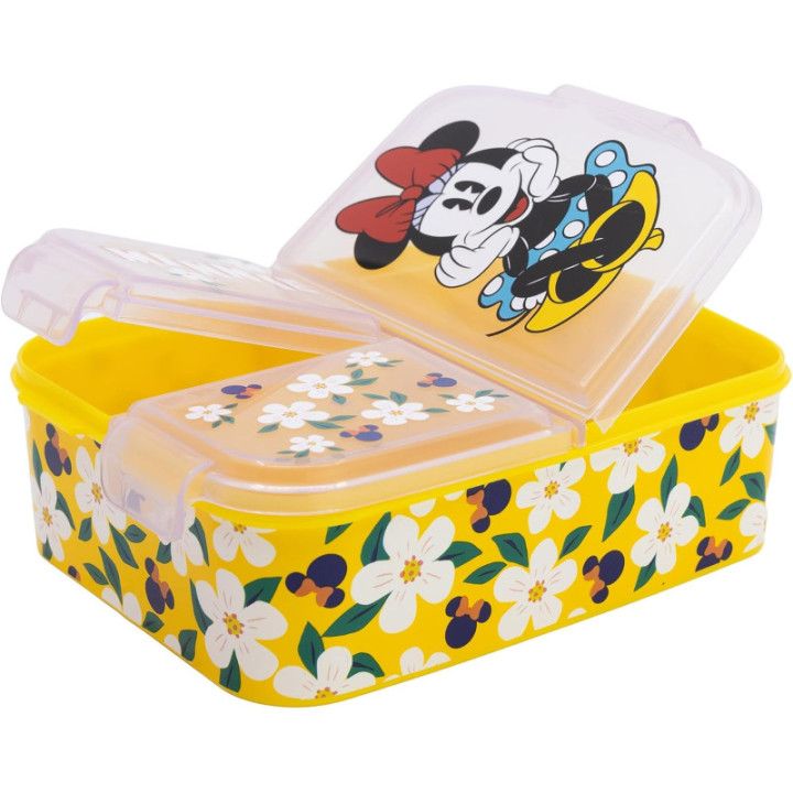 Stor fiambrera infantil Minnie Mouse, 3 compartimentos y 2156 ml