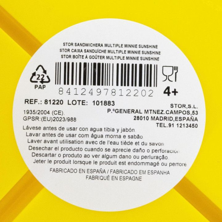 Stor fiambrera infantil Minnie Mouse, 3 compartimentos y 2156 ml