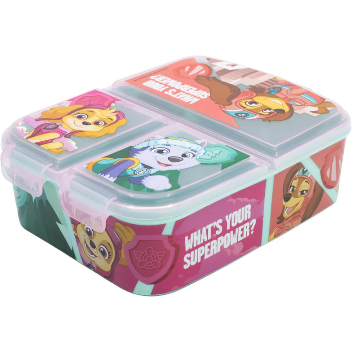 Stor fiambrera infantil Patrulla Canina Girl Superpowers, 3 compartimentos