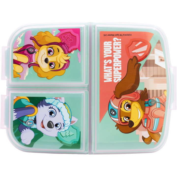 Stor fiambrera infantil Patrulla Canina Girl Superpowers, 3 compartimentos