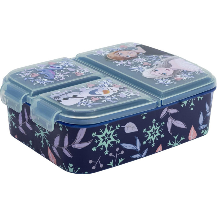Stor fiambrera infantil Frozen Snowy Tale, 3 compartimentos