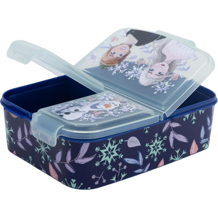 Stor fiambrera infantil Frozen Snowy Tale, 3 compartimentos