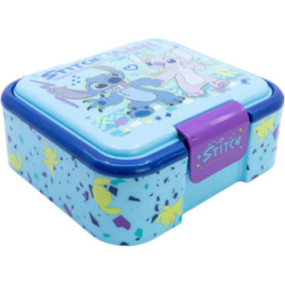 Stor fiambrera infantil Stitch, 3 compartimentos y 1786 ml