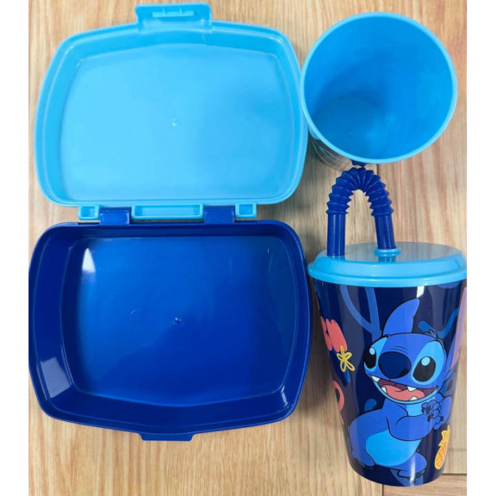 Stor fiambrera rectangular infantil Stitch Palms