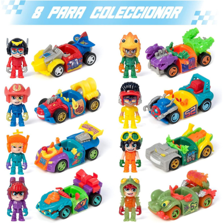 T-Racers Color Rush, coche desmontable y piloto sorpresa coleccionable