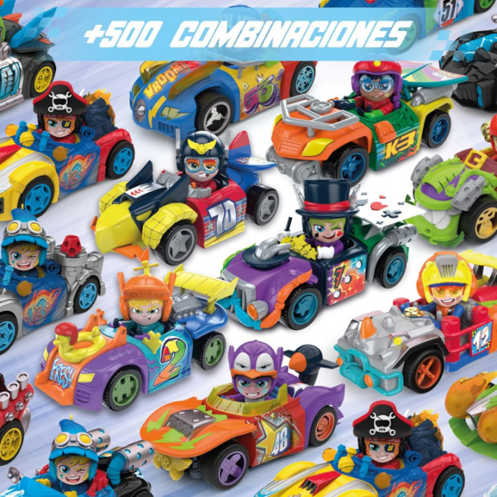 T-Racers Color Rush, coche desmontable y piloto sorpresa coleccionable