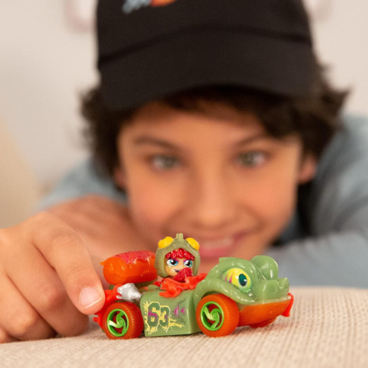 T-Racers Color Rush, coche desmontable y piloto sorpresa coleccionable