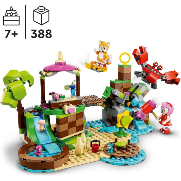 LEGO Sonic 76992 Isla de Rescate de Animales de Amy, 6 personajes