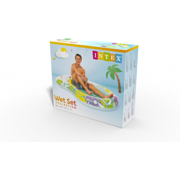 Intex 57803EU Tropical Oasis, tumbona hinchable con almohada, color surtido