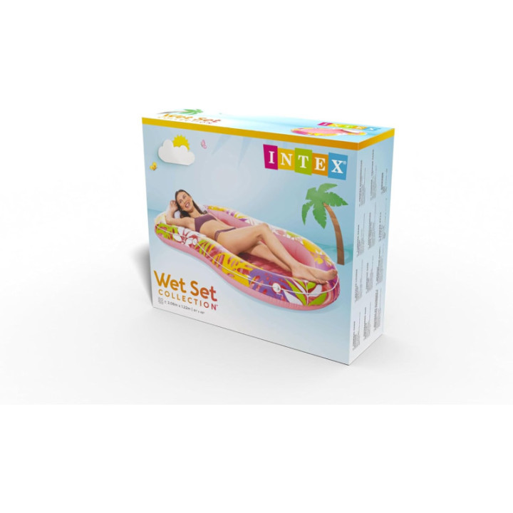 Intex 57803EU Tropical Oasis, tumbona hinchable con almohada, color surtido