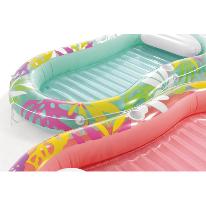 Intex 57803EU Tropical Oasis, tumbona hinchable con almohada, color surtido