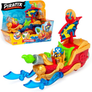 Piratix Adventure World Octo Fury, barco pirata con capitán y tesoro exclusivos