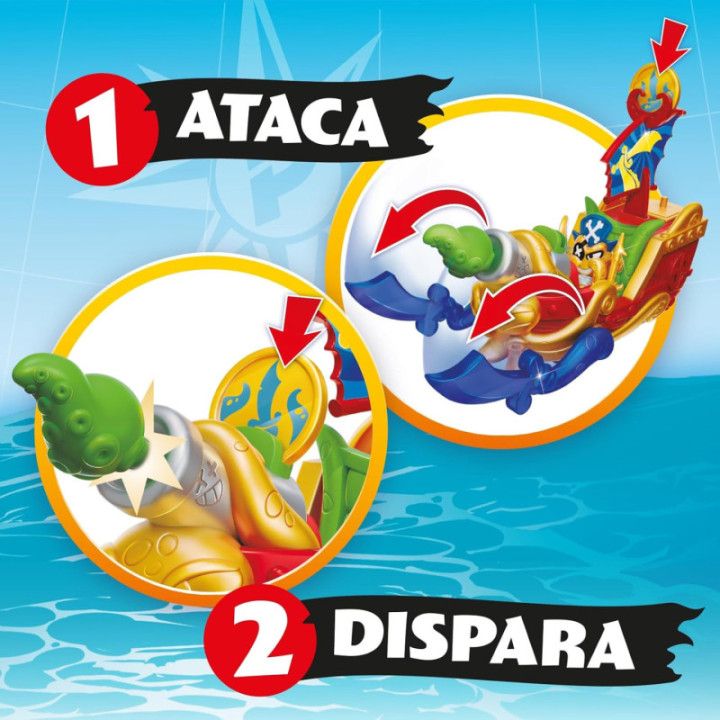 Piratix Adventure World Octo Fury, barco pirata con capitán y tesoro exclusivos