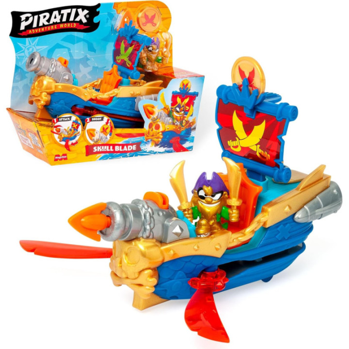 Piratix Adventure World Skull Blade, barco pirata con capitán y tesoro exclusivos