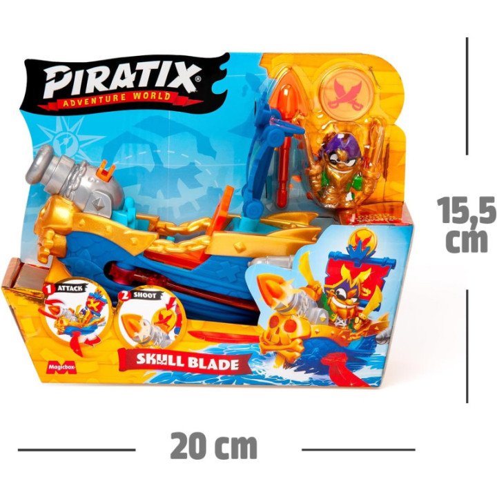 Piratix Adventure World Skull Blade, barco pirata con capitán y tesoro exclusivos