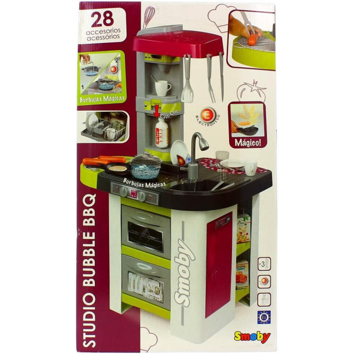 Smoby 311017 Cocina Studio Bubble y barbacoa, morado, 28 accesorios