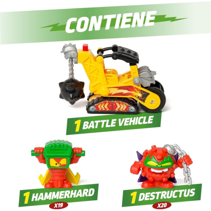 SUPERTHINGS Battle Vehicles Demolition, vehículo con 2 figuras exclusivas