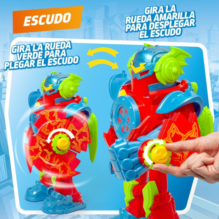 SUPERTHINGS Kazoom Power Titan Fury, robot con Kid Fury exclusivo y 3 proyectiles