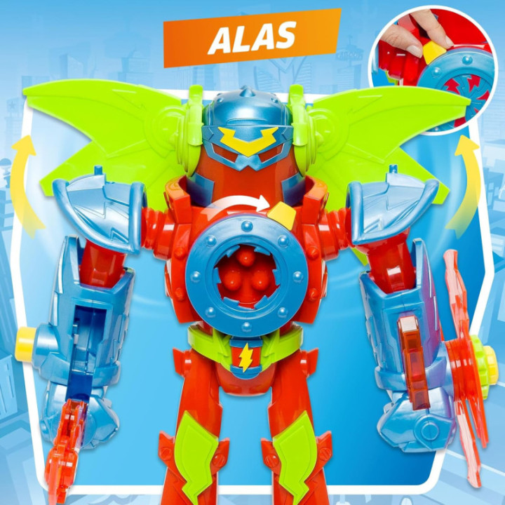 SUPERTHINGS Kazoom Power Titan Fury, robot con Kid Fury exclusivo y 3 proyectiles