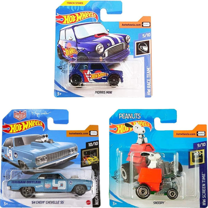 Hot Wheels pack de 3 coches a escala 1:64, modelos surtidos