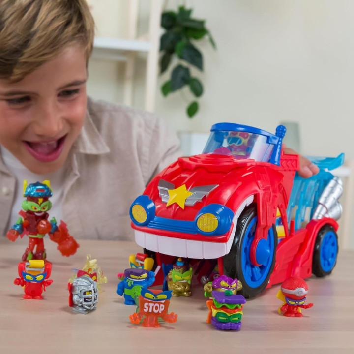 SUPERTHINGS Bite Attack, vehículo de Doc Vroom con figura exclusiva y cárcel extraíble