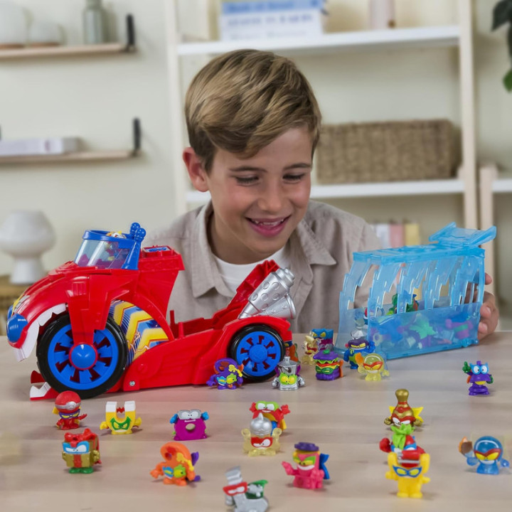 SUPERTHINGS Bite Attack, vehículo de Doc Vroom con figura exclusiva y cárcel extraíble