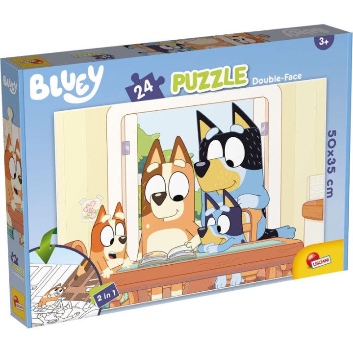 Lisciani Bluey puzzle de doble cara de 24 piezas, 50 × 35 cm