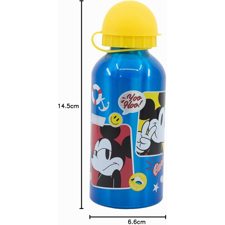 Stor cantimplora infantil de aluminio Mickey Mouse, 400 ml
