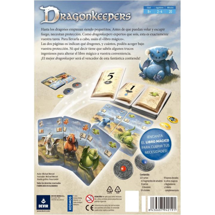 Devir Dragonkeepers, juego familiar de cartas para criar dragones