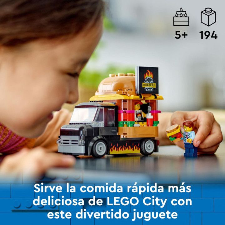 LEGO City 60404 Camión Hamburguesería con 2 minifiguras