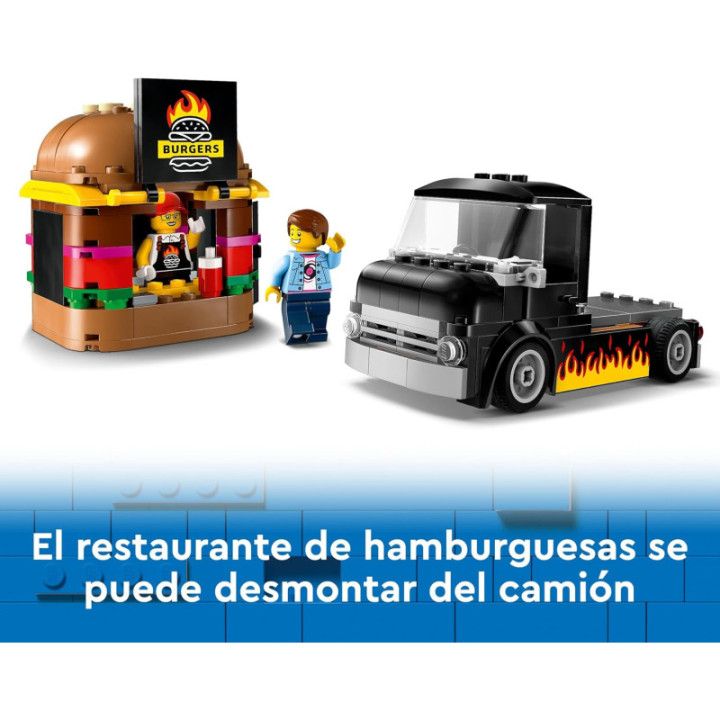 LEGO City 60404 Camión Hamburguesería con 2 minifiguras
