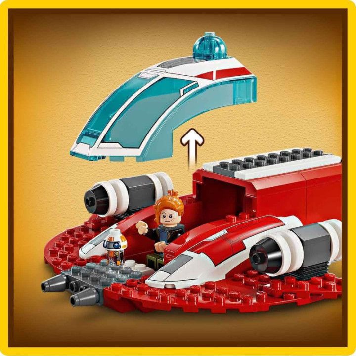LEGO Star Wars 75384 The Crimson Firehawk, nave y moto speeder con 3 personajes