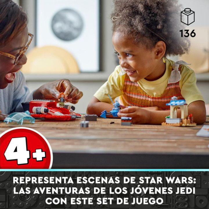LEGO Star Wars 75384 The Crimson Firehawk, nave y moto speeder con 3 personajes