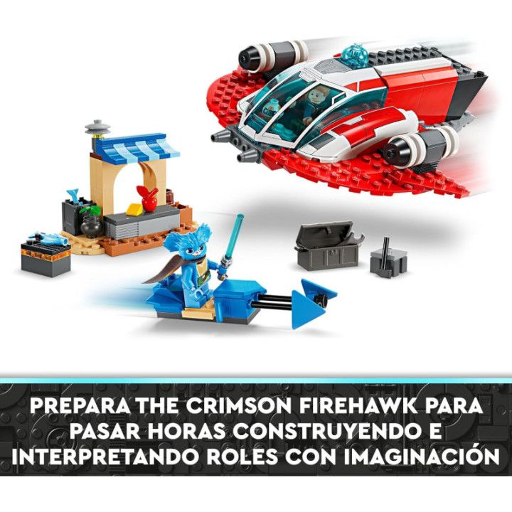 LEGO Star Wars 75384 The Crimson Firehawk, nave y moto speeder con 3 personajes