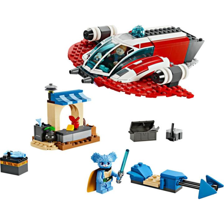 LEGO Star Wars 75384 The Crimson Firehawk, nave y moto speeder con 3 personajes