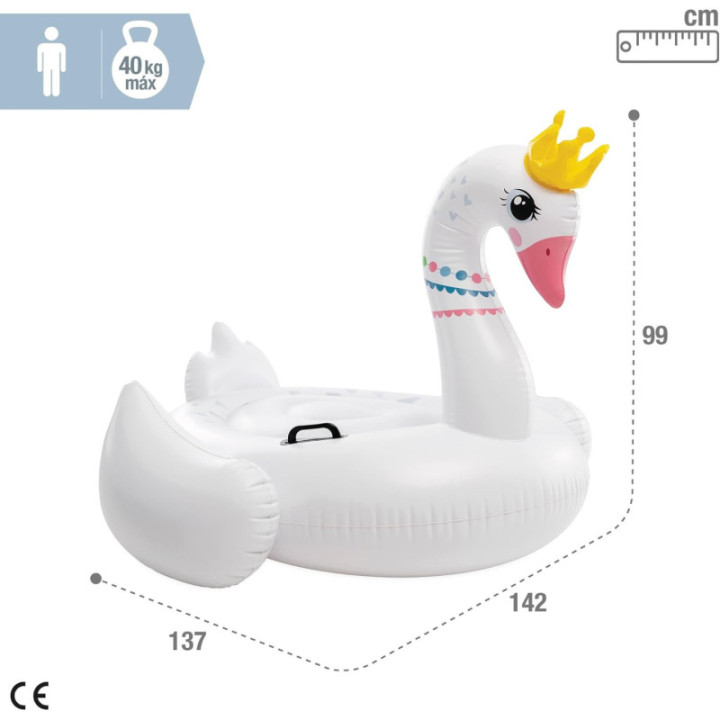 Intex 57562, cisne hinchable de 142 × 137 × 99 cm con 2 asas