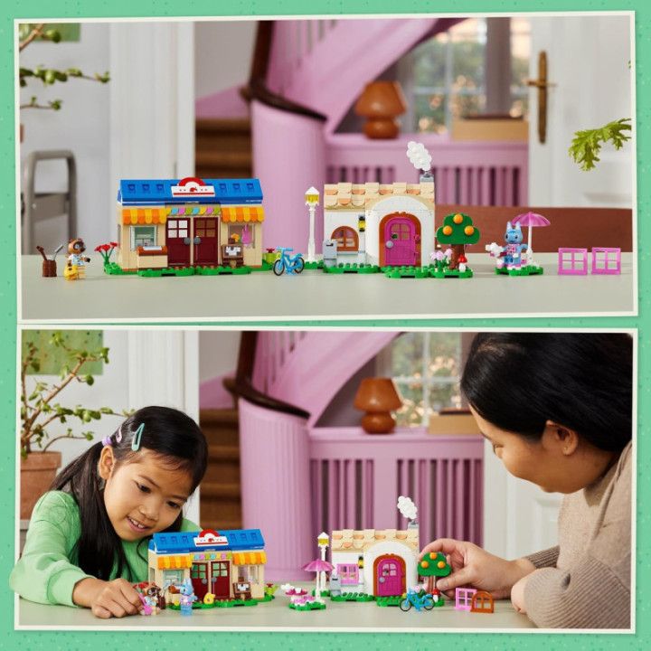LEGO Animal Crossing MiniNook y casa de Minina, set de construcción